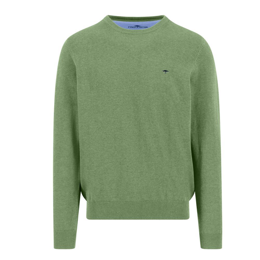 Fynch-Hatton Fine Knit Cotton Crew Neck Sweater